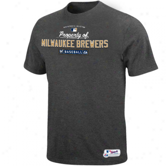 Majestic Milwaukee Brewers Charcoal Property Of T-shirt