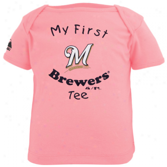 Majestic Mulwaukee Brewers Infant Girls My First Tee T-shirt - Pink-