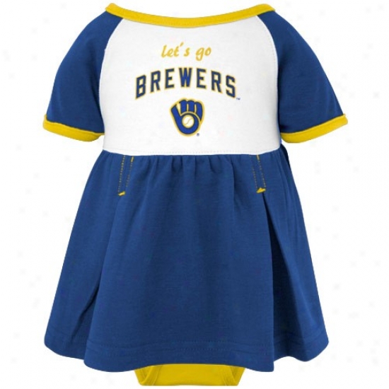 Majestic Milwaukee Brewers Infant Gifls Tri-color Creeper Dress