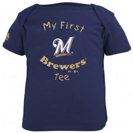 Majestic Milaaukee Brewers Infant My First Tee T-shirt - Navy Livid-