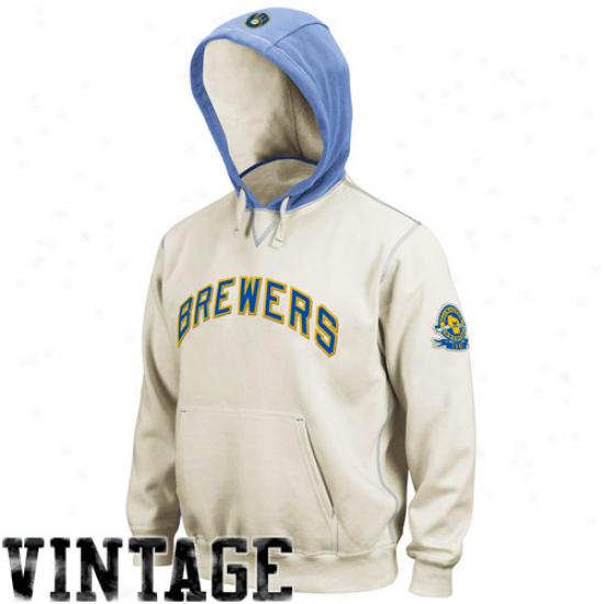 Majestic Milwaukee Brewers Natural-light Blue Cioperstown Golden Child Hoody Sweatshirt