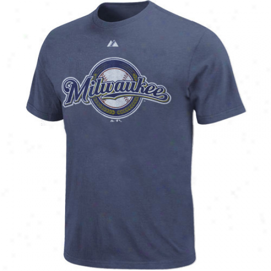 Majestic Milwaukee Brewers Navy Blue Ballyard Legends Heathered T-shirt