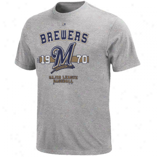 Majestic Milwaukee Brewers Opening Series T-shirt - Ash