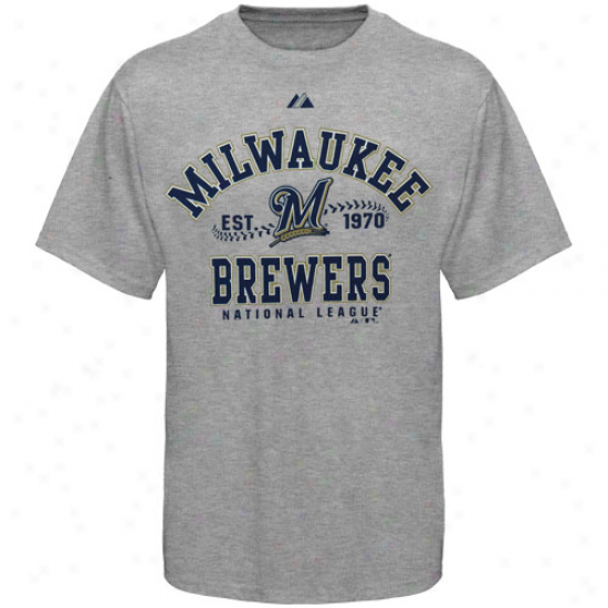 Majestic Mileaukee Brewers Youth Ash Dial It Up T-shirt