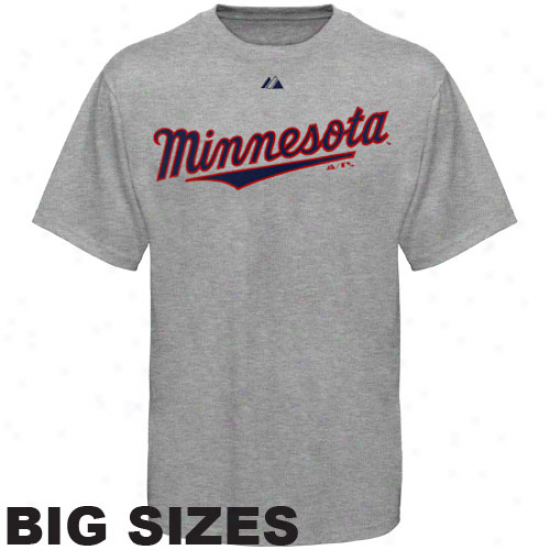 Majestic Minnesota Twins Away Big Sizes T-shirt - Ash