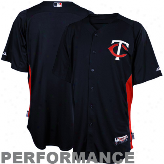 Majestic Minnesota Twins Batting Practice Performance Jersey - Navy Blue