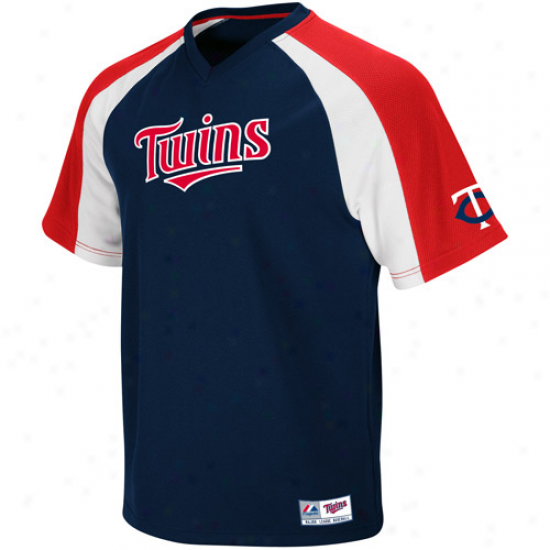 Majestic Minnesota Twins Crusader Pullover Jersey - Ships of war Blue-red