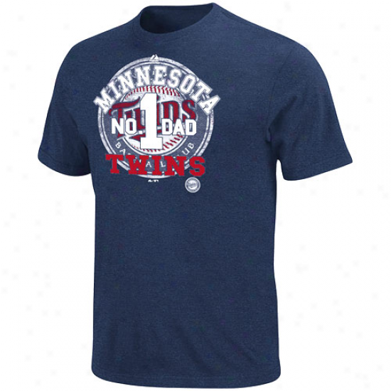 Majestic Minnesota Twins Dad's Momentous Pride T-shirt-navy Blue