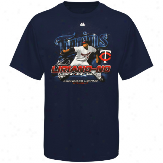 Majestic Minnesota Twins Francisco Liiano No Hitter T-shirt - Navy Blue