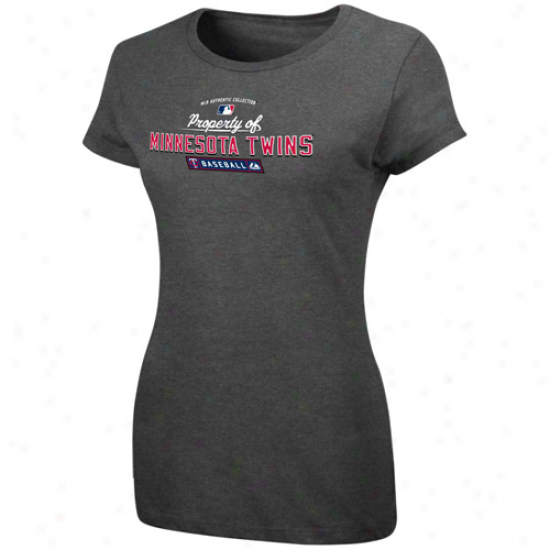 Majestic Minnesota Twns Ladies Charcoal Ownership Of T-shirt