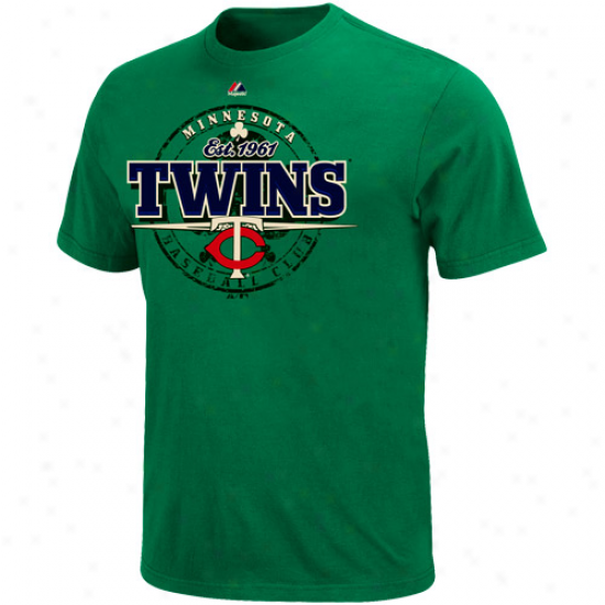 Majestic Minnesota Twins Luck Of Ou5s T-shirt - Green