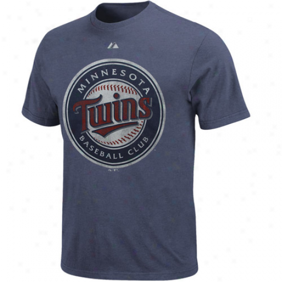 Majestic Minnesota Twins Navy Blue Ballyard Legends Heathered T-shirt