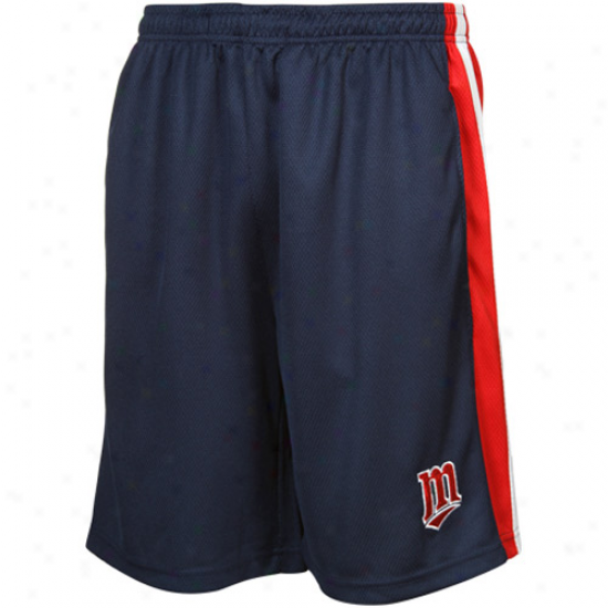 Majestix Minnesota Twins Navy Blue Umpire Call Mesh Shorts