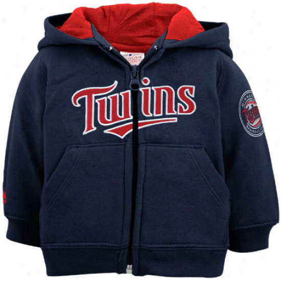 Majestic Minnesota Twins Newborn Navy Blue Full Zip Hoodie Sweatshirt