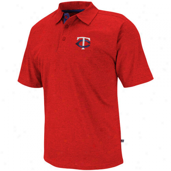Majestic Minnesota Twins Honorable Heathered Polo - Red