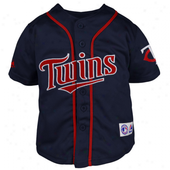 Majestic Minnesota Twins Preschool Closehole Mesh Jersey - Navy Blue