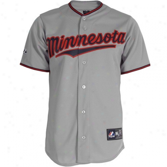 Majestic Minnesota Twins Repluca Jersey-gray