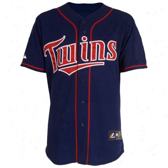 Majestic Minnesota Twins Replica Jersey-navy Blue