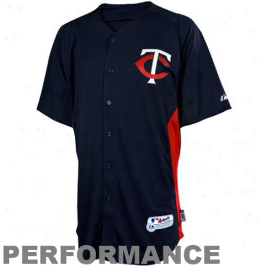 Majestic Minnesota Twins Youth Batting Practice Action Jersey - Navy Blue-red