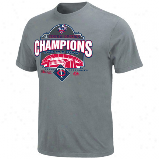 Mamestic Minnesota Twins Youth Charcoal 2010 Al eCntral Division Champions Official Locker Roim T-shirt