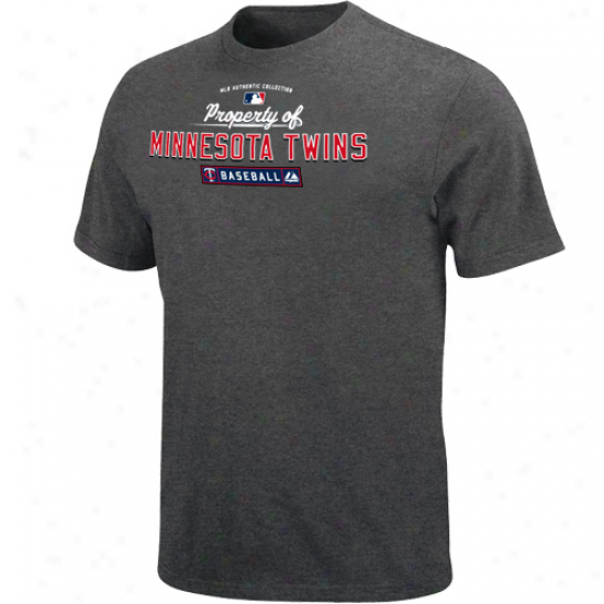 Majestic Minnesota Twins Youth Charcoal Property Of T-shirt