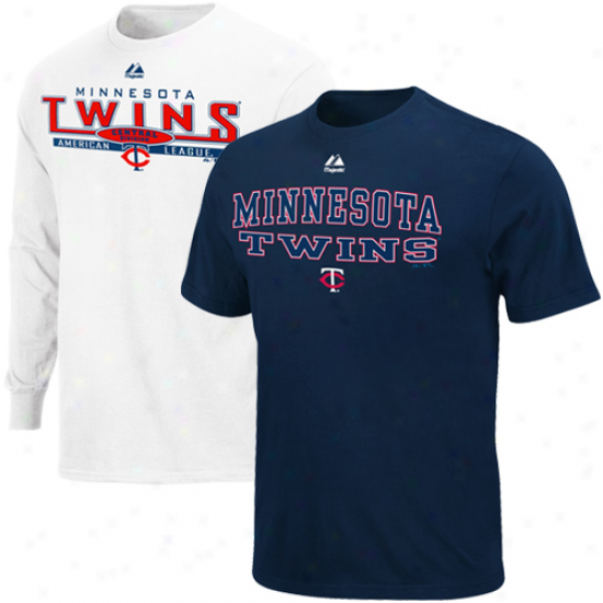 Majestic Minnesota Twins Boy Navy Blue-white Package T-shirt Combo Set