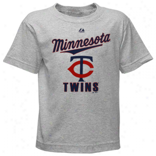 Majestic Minnesota Twins Youth Performance Fan T-shirt - Ash