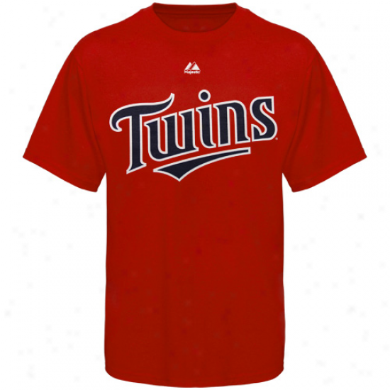 Majestic Minnesota Twins Youth Red Official Wordmark T-shirt