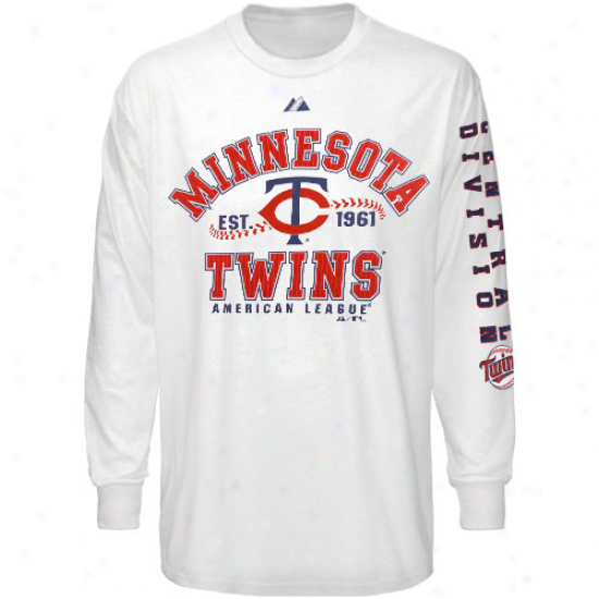 Majestic Minnesota Twins Youth White Dial It Up Protracted Sleeve T-shirt