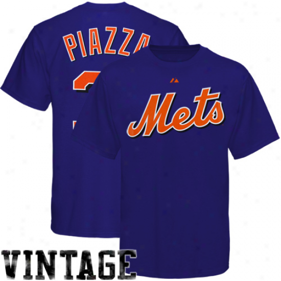 Majestjc New York Mets #31 Mike Piazza Royal Blue Cooperstown Player T-shirt
