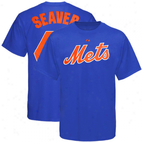 Majestic New York Mets #41 Tom Seaver Royal Blue Youth Cooperstown Player T-shirt