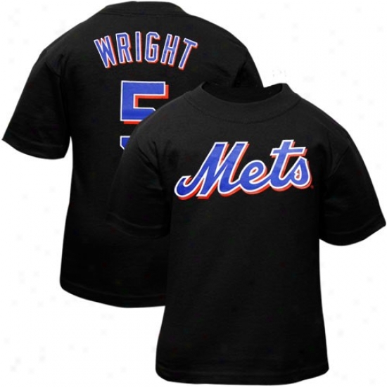 Majestic New York Mets #5 David Wright Preschool Black Player T-shirt