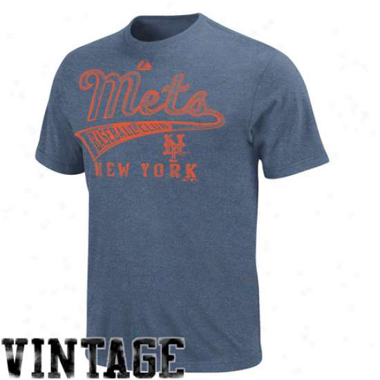 Majestic New York Mets All Club Heathered T-shirt - Royal Blue