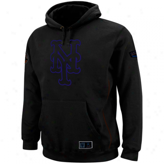 Majestic New York Mets Black Be Proud Pullover Hoodie Sweatshirt