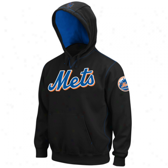 Majestic New York Mets Black Golden Child Pullover Hooxy Sweatshirt