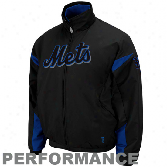 Majestic New York Mets Black Therma Base Triple Top  Premier Full Zip Jacket