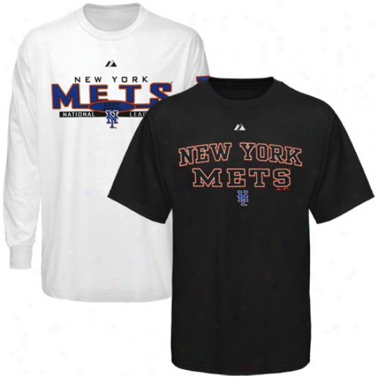 Majestic New York Mets Black-white Package T-shirt Combo Set