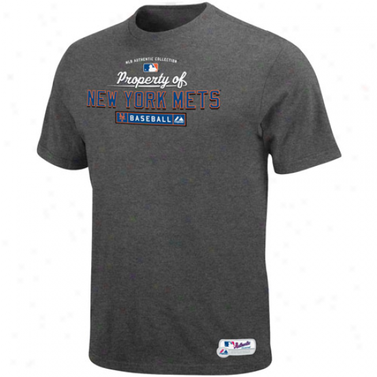 Majestic New York Mets Charcoal Property Of T-shirt