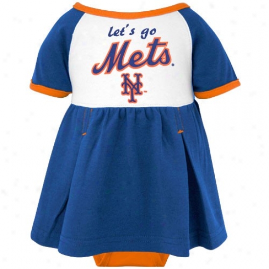 Majestic New York Mets Infant Girls Tri-color Creeper Dress