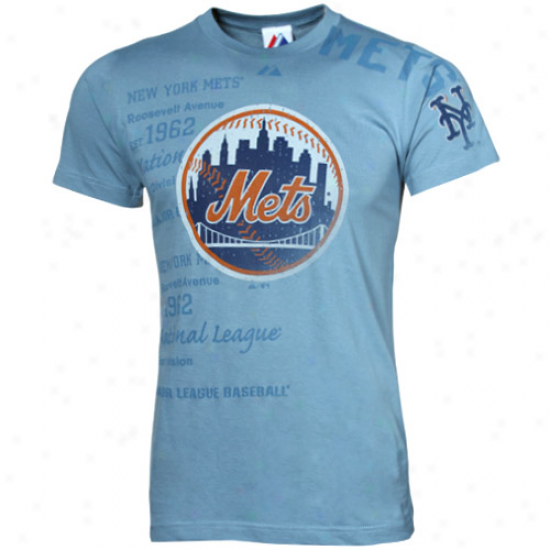 Majestic New York Mets Light Blue Ricochet Premium T-shirt