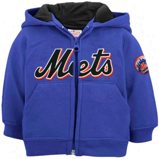 Majestic New York Mets Newborh Royal Blue Full Zip Hoody Sweatshirt