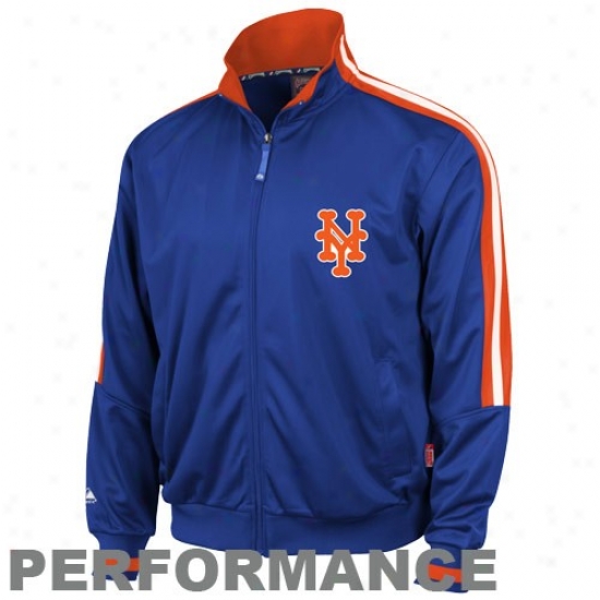 Majestic New York Mets Royal Blue Coopperstown Therma Base Performance Track Jacket