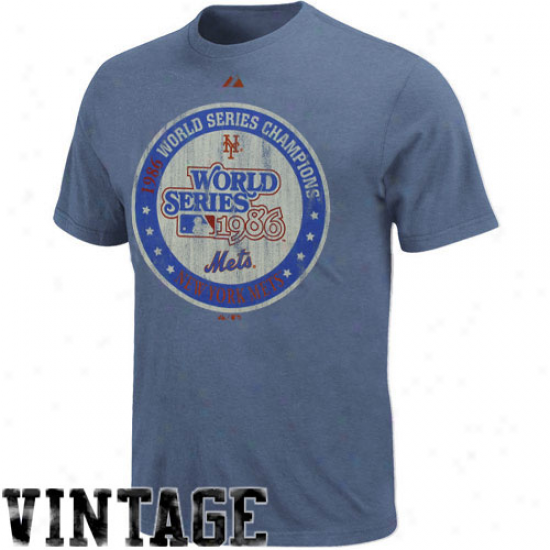 Majestic New York Mets Royal Blue Training Up Vintage Heathered T-shirt