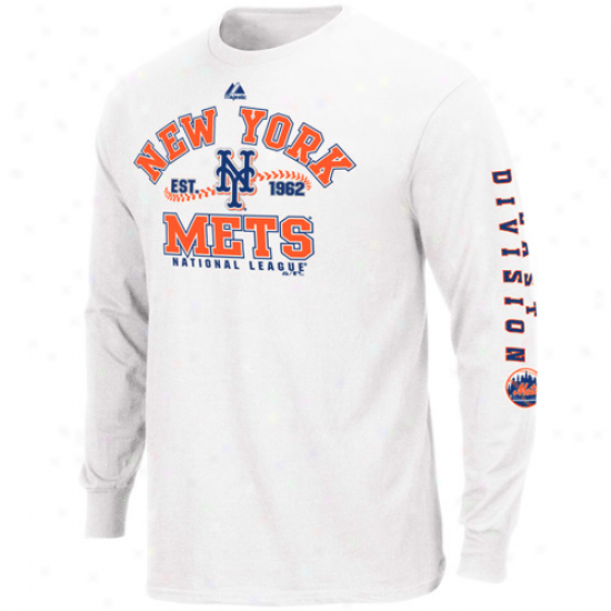 Majestic New Yoek Mets White Dial It Up Long Sleeve T-shirt
