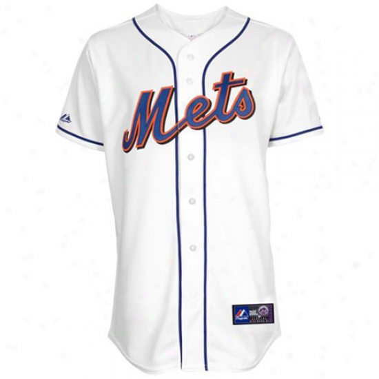 Majestic New York Mets Youth Replica Jersey - White Pinstripe