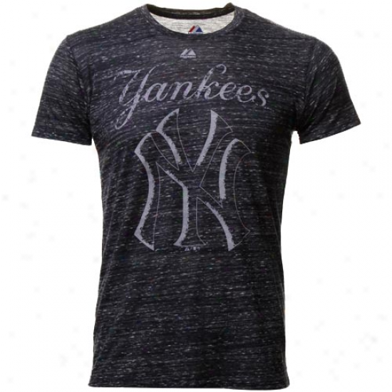 Majestic New York Yankees Affinity Burnout Premium T-shirt - Navy Blue