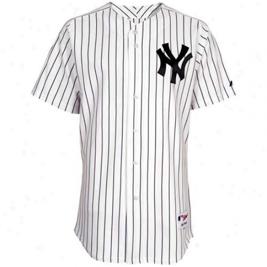 Majestic New York Yankees Authentic On-field Jersey - White Pinstripe