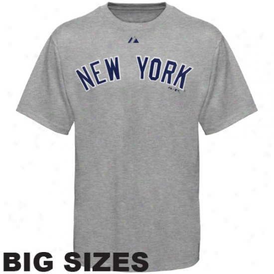 Majestic New York Yankees Away Big Sizes T-shirt - Ash