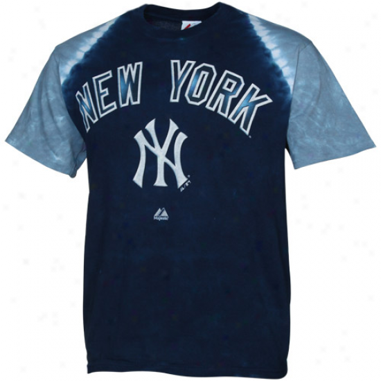 Majestic New York Yankees Ballgame Tie-dye T-shirt - Navy Blue