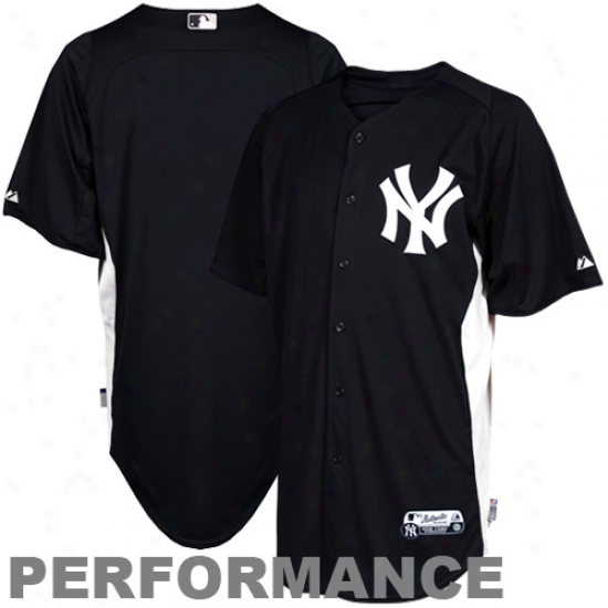 Majestic New York Yankees Batting Practice Performance Jersey - Navy Blue-white